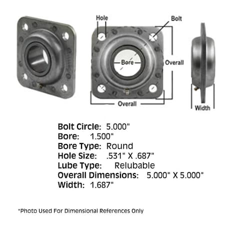 Aic Replacement Parts Bearing, Ball Fits Great Plains 1500TM 2335SC 2551SC 3000TM WN-822-208C-PEX